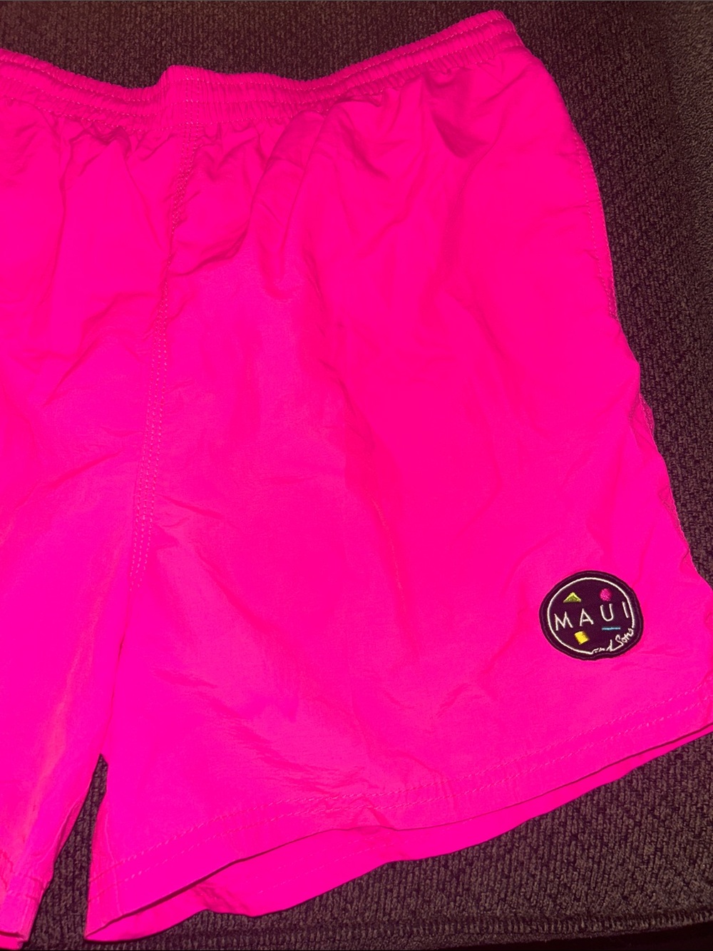 MAUI Bright Pink Swim Shorts PARTY ROCKER VOLLEYS XXL Vtg!
